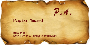 Papiu Amand névjegykártya